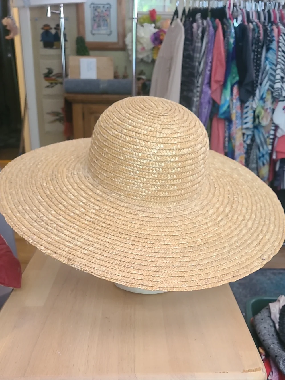 Classic Wide-Brim Straw Sun Hat in Natural Tan
